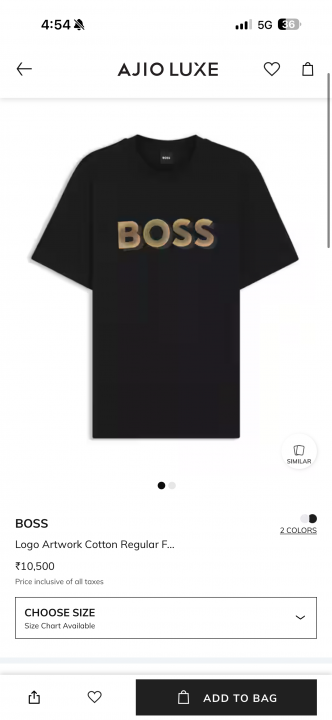 Boss Middle Brand Print Round Neck T-shirt Black