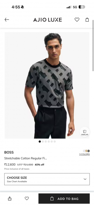 Boss Full Monogram Round Neck T-shirt