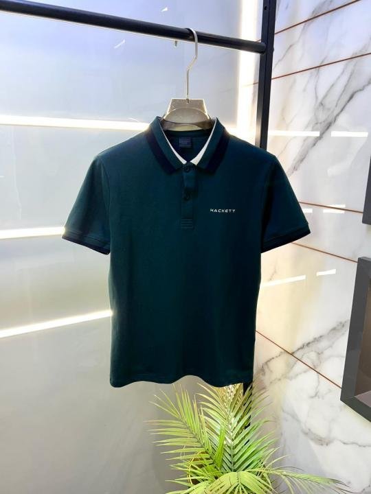 Aston Martin Hacket t Green Polo Premium Collar Neck T-shirt F3502-GR