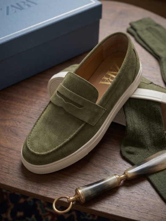 ZAR.A GREEN SUEDE LOAFER 400